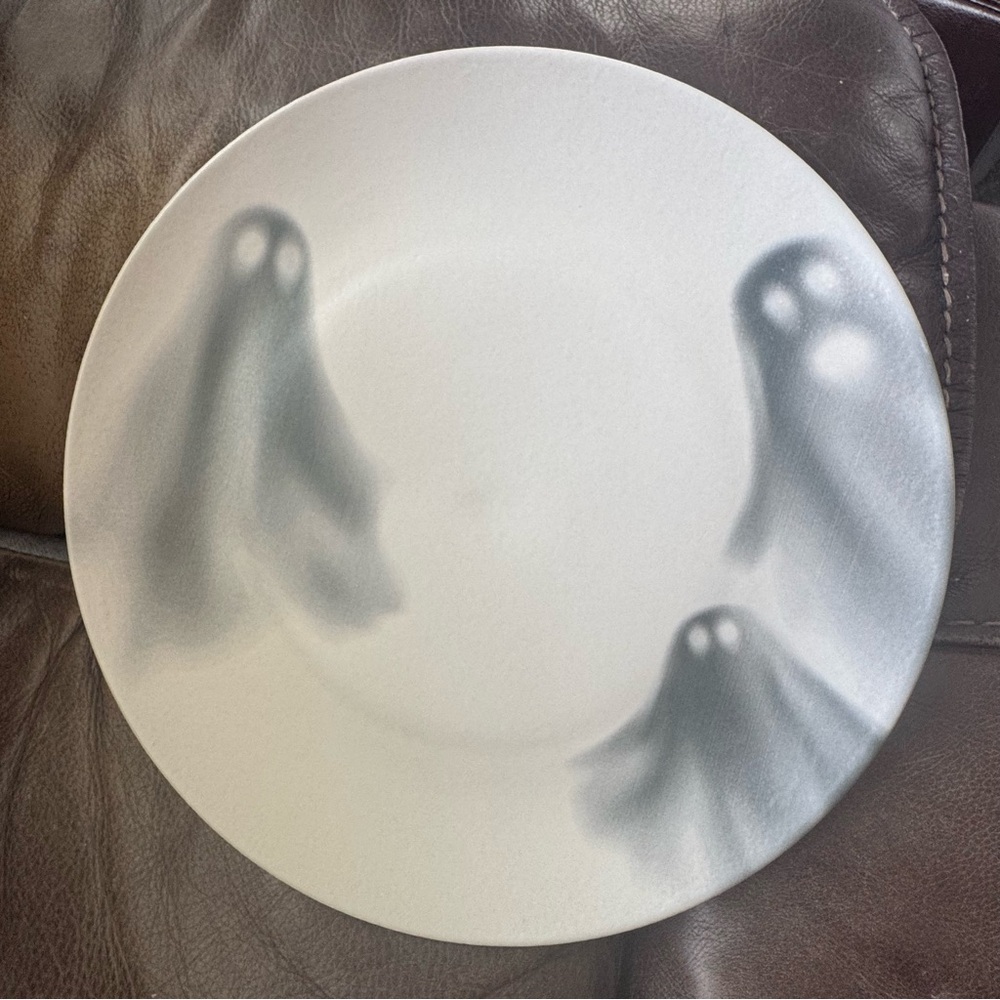 Ghost Trio Stoneware Halloween Dinner Plate